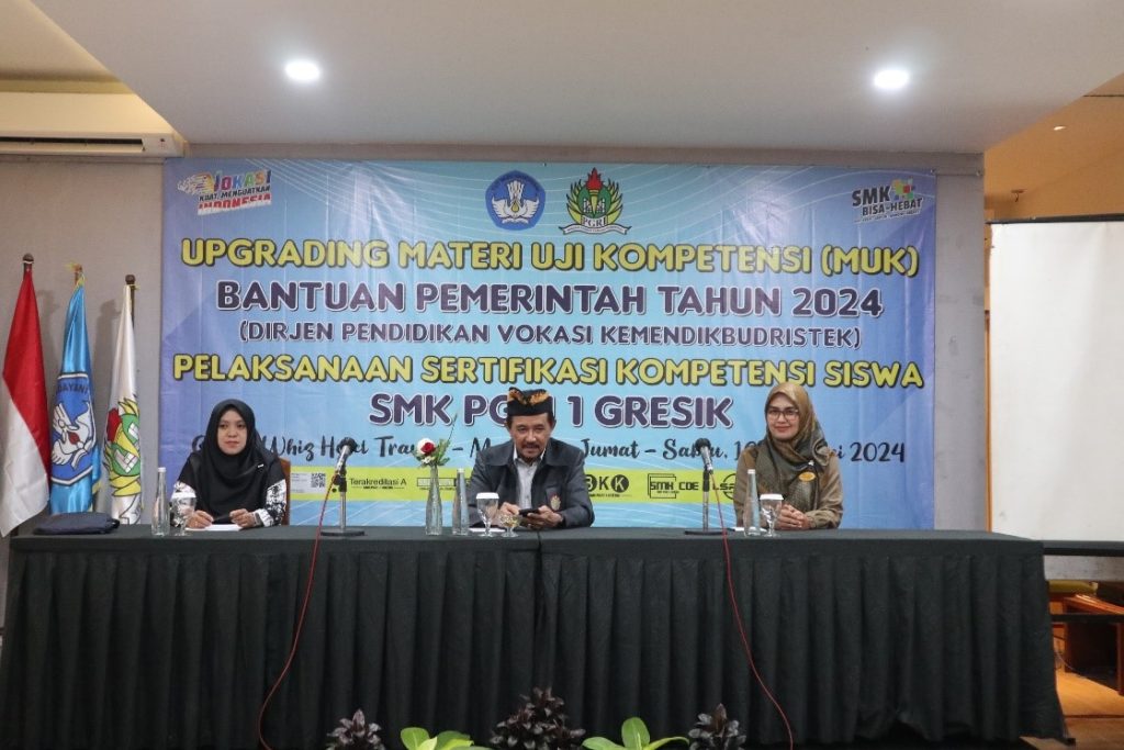 UPGRADING MATERI UJI KOMPETENSI BANTUAN PEMERINTAH PELAKSANAAN SERTIFIKASI KOMPETENSI SMK PGRI 1 GRESIK TAHUN 2024